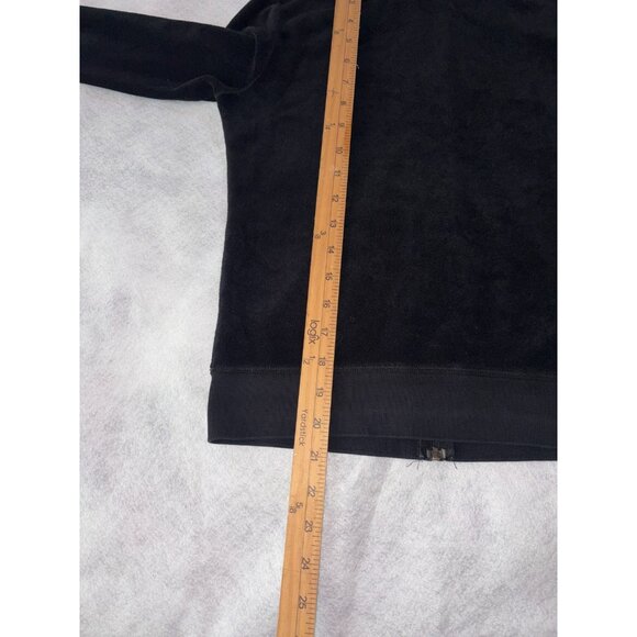 Juicy Couture Jacket Womens Medium Black Velour Zip Preppy Y2K Style - Picture 5 of 6